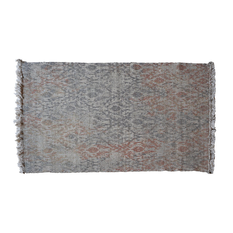 Tapis d'entrée 45 po x 27 po, Gris / Orange