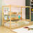 Canopy Montessori Floor Bed With Built-In Storage And Safety Slats-1564176475-1564176474