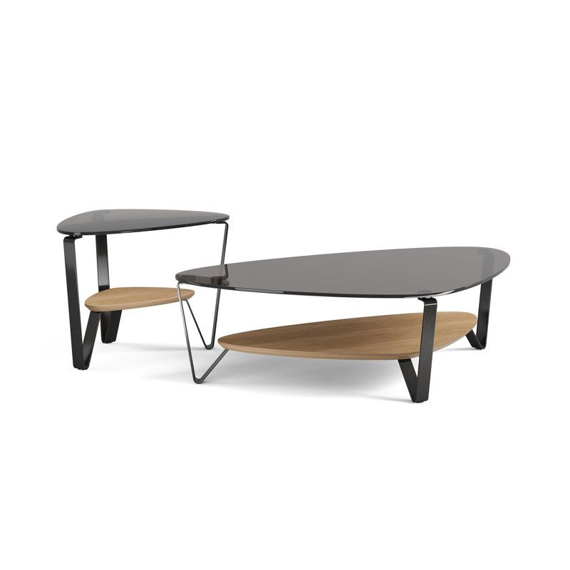 Dino Coffee Table, 15.5" H x 44" L x 27" W, Washed Oak