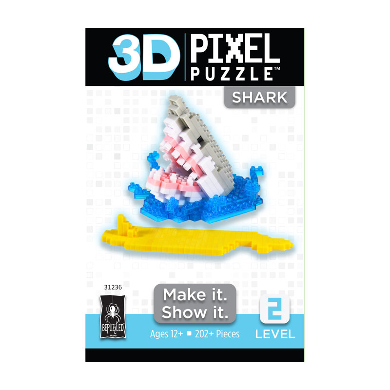 Requin casse-tête 3D Pixel