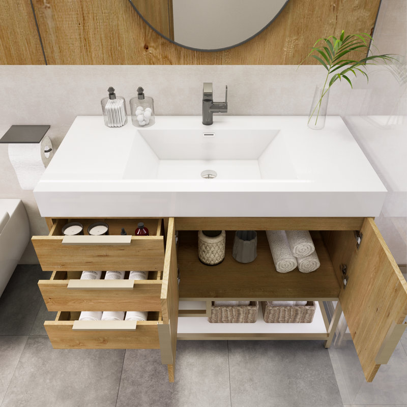 Meuble-lavabo simple 42 po Marayah, Chêne