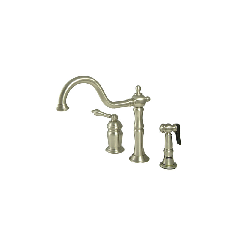 Deck Single Handle Kitchen Faucet, Satin Nickel