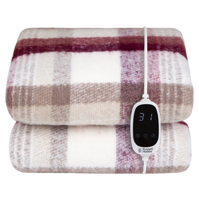 Russell Hobbs® RHHT1006TAR Faux Wool and Sherpa Heated Throw in Tartan