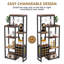 Taneytown 5-Tier Freestanding Floor Wine Rack with Glass Holder & Wine Storage Rustic Brown/Black