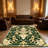 1PC Vintage Ornate Floral Damask Dark Green and Gold Classic Persian area rugs for Living Room, Soft, All seasons, Easy-maintain, Washable Indoor mat, Farmhouse suitable for for dining room, bedroom, entryway...-1667386963