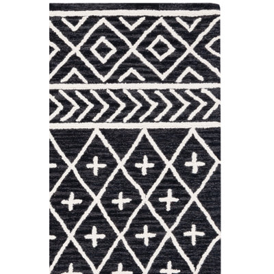 Tapis noir / ivoire Metro 460