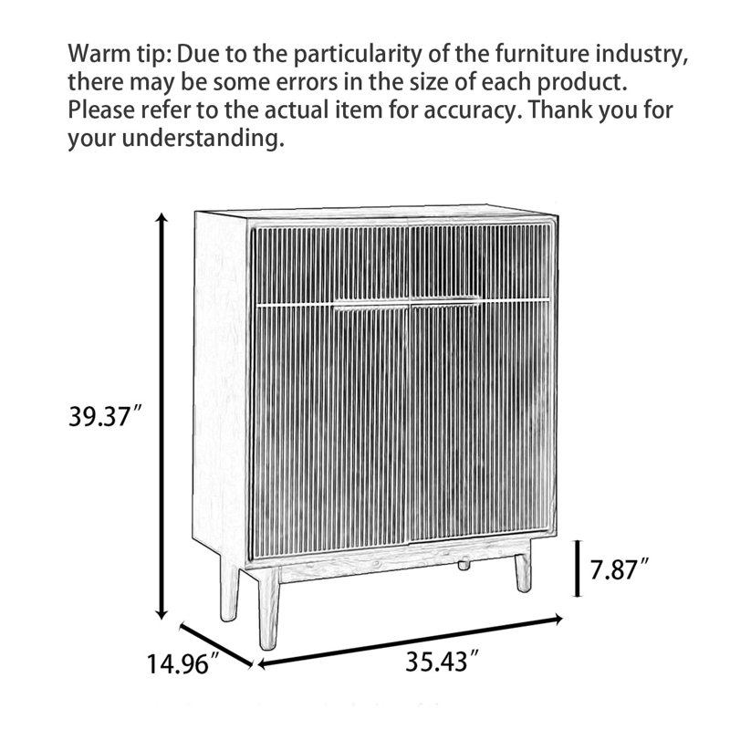 35.43" Brown Rectangular Solid Wood Shoe Storage