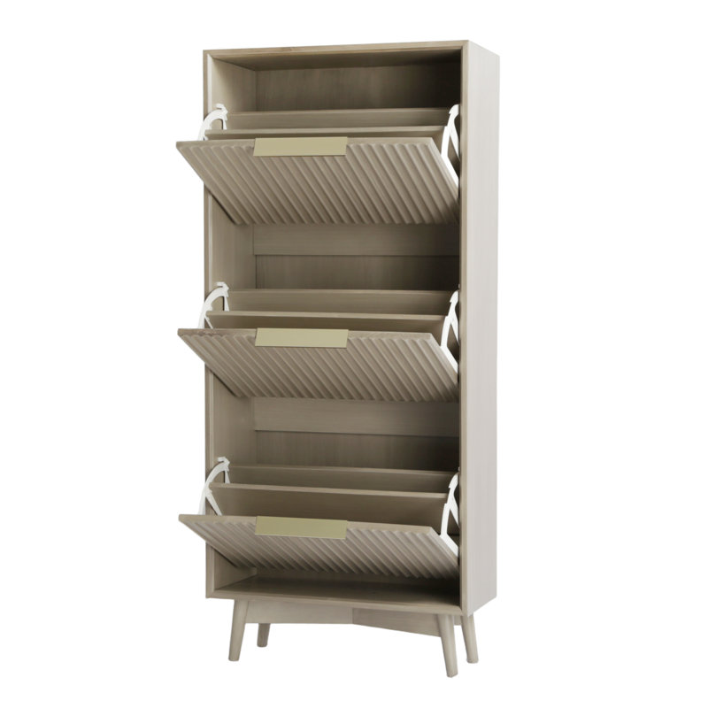 12 Pair Shoe Rack, Grey