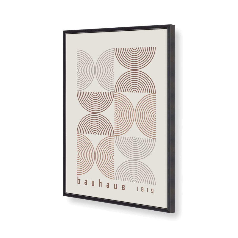 «Brown Bauhaus Composition I», impression roulée, Reproduction encadrée sans passe-partout, Zinc patiné