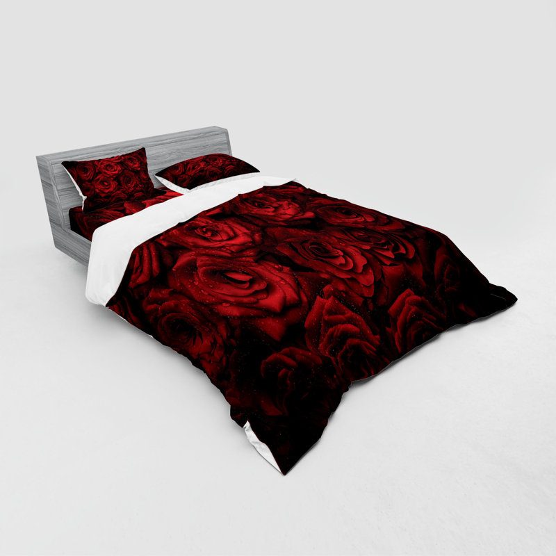 Ensemble de housse de couette rouge foncé, Housse de couette grand + 3 pièces supplémentair