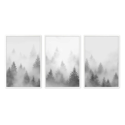 Foggy Echoes Set of 3 Prints in a Frame