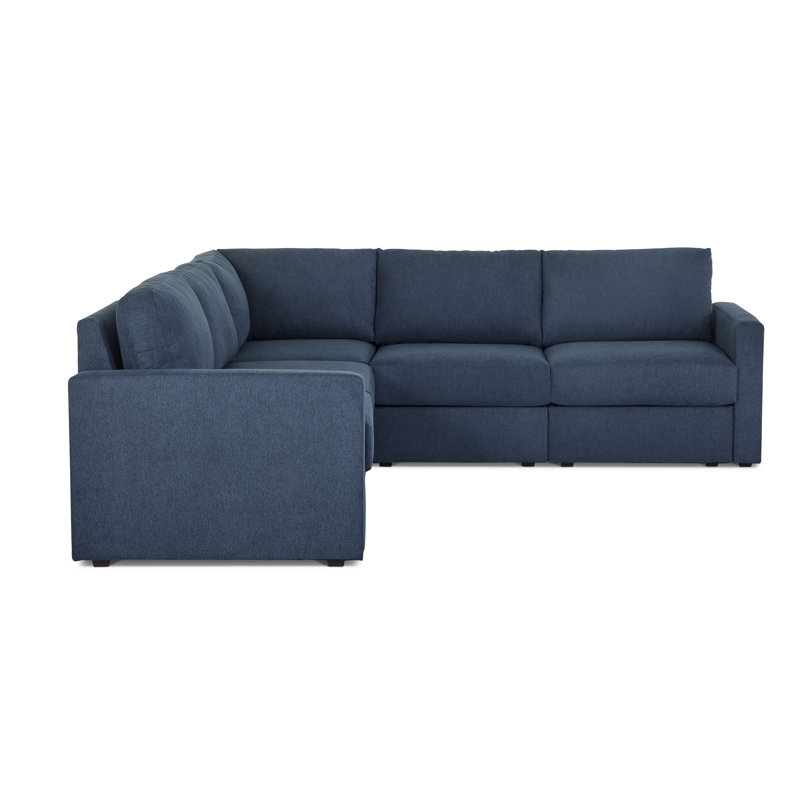 Canapé modulaire rembourré 5 pièces Flex, Mélange de polyester gris clair Frost, H 37 po x l 102 po x P 38 po