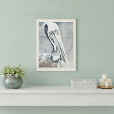 PELICAN, reproduction d'art encadrée blanche