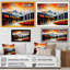 Bouleaux rouges et oranges au bord du lac III - Impression sur toile-86492109-86492112