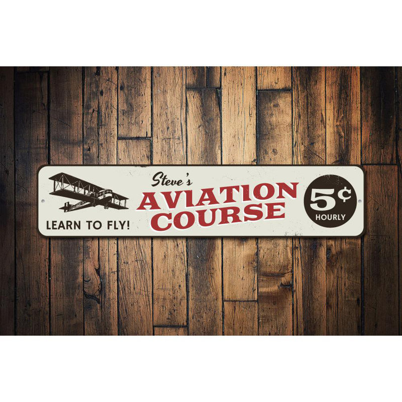 Plaque d'aviation en aluminium 5 Cents, H 6 po x l 24 po x P 0,063 po