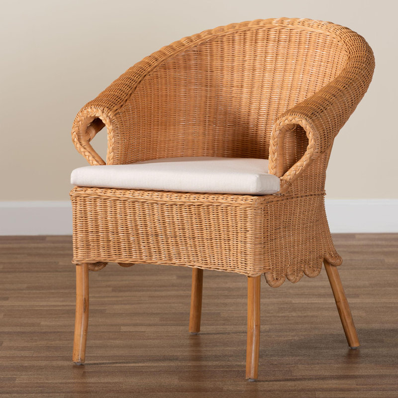 Bunow Bohemian Braided Honey Rattan Dining Chair