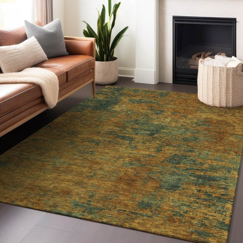 Tapis orange lavable intérieur / extérieur Sonata , 5' x 7'6"