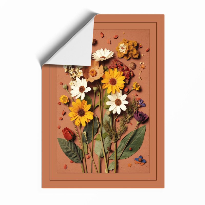 Yellow Dahlias And Daisies Botanical - Print, Unframed, A2 - 59.4 x 42.0 cm