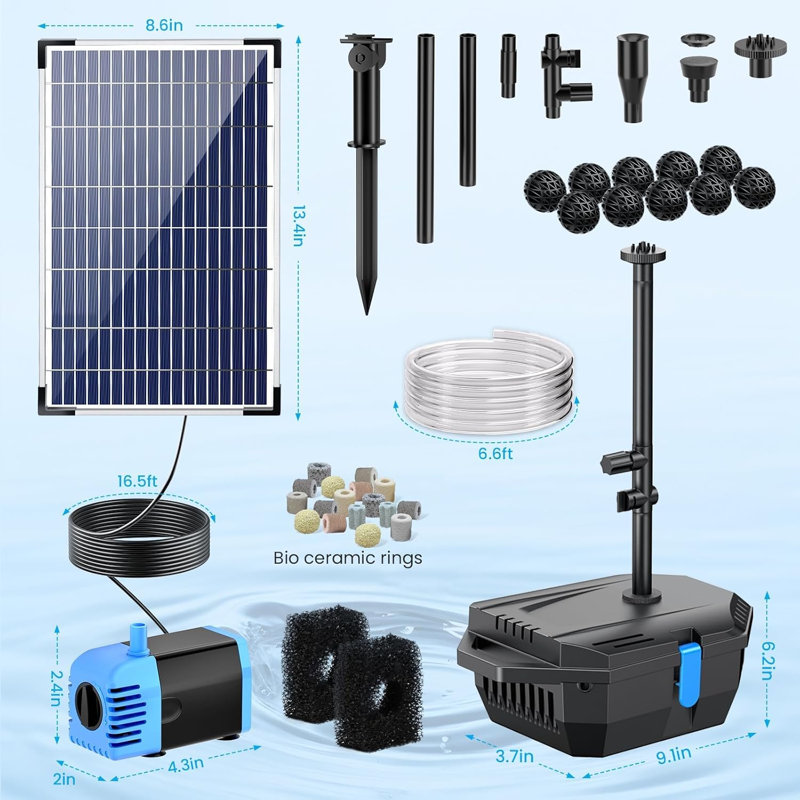 Pompe solaire de fontaine 8W