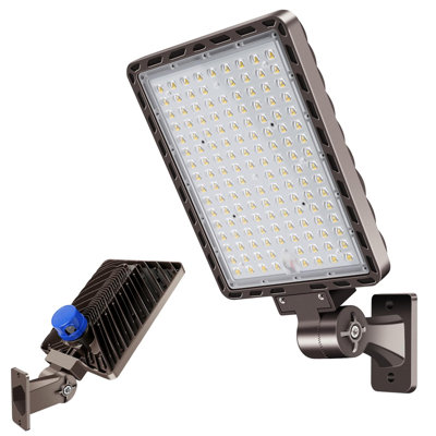 Lumière DEL 350W avec capteur photoélectrique, lumière extérieure commerciale 52500LM, étanche IP65, 100-277V, lumière de sécurité murale crépuscule à l'aube pour les stationnements, les entrepôts, les cours