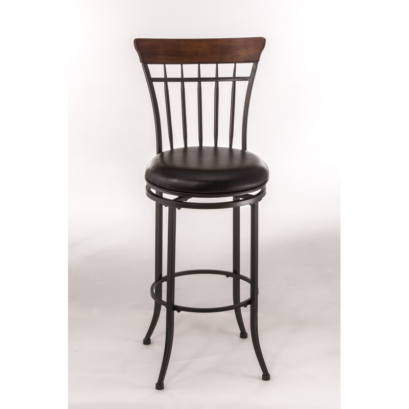 Swivel Upholstered Counter Stool with Metal Frame, Bar Stool (30" Seat Height)
