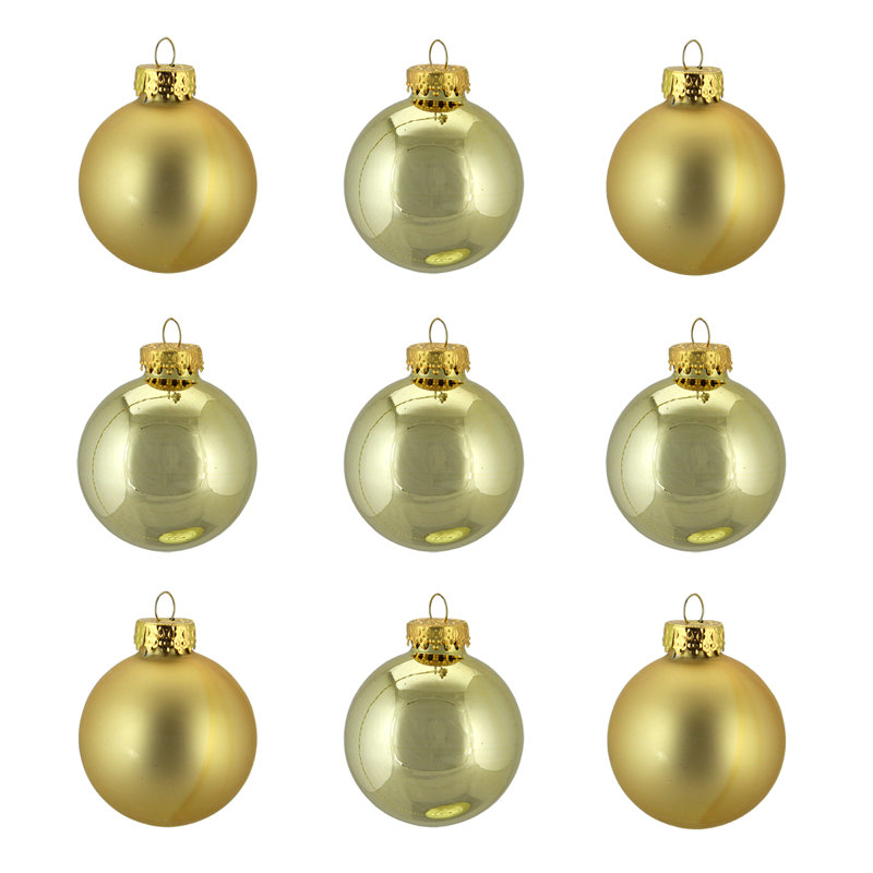 Boules de Noël en verre brillant et mat 2 po (50 mm), Or