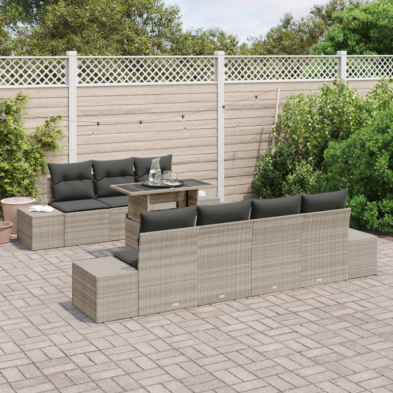 294cm Wide Patio Sofa with Cushions