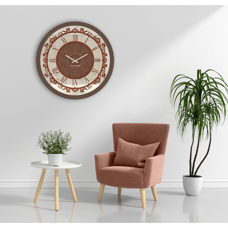 Teasley Wood Wall Clock, Copper Patina