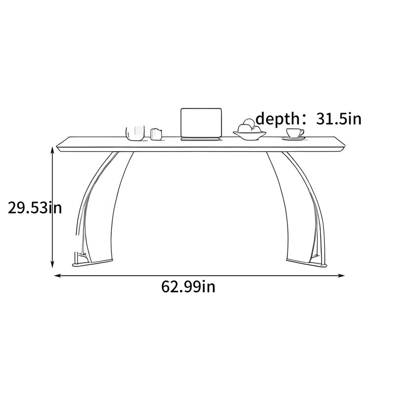 Table de salle à manger Stalbridge, H 29,53 po x L 62,99 po x l 31,5 po