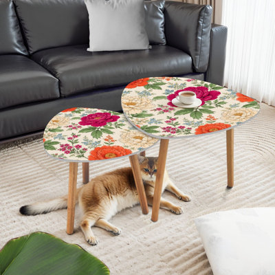 Ensemble de 2 tables basses gigognes Triangle