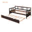 Lit de jour simple Lit en bois avec couchette simple, structure en bois de pin massif, finition espresso-118022075-118022072