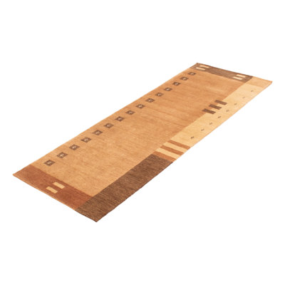 Tapis oriental en laine noué à la main brun clair Frase