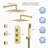 Wall‑Mounted Dual 12" Thermostatic Rain Shower System with Handheld Shower and Body Jets-93931727