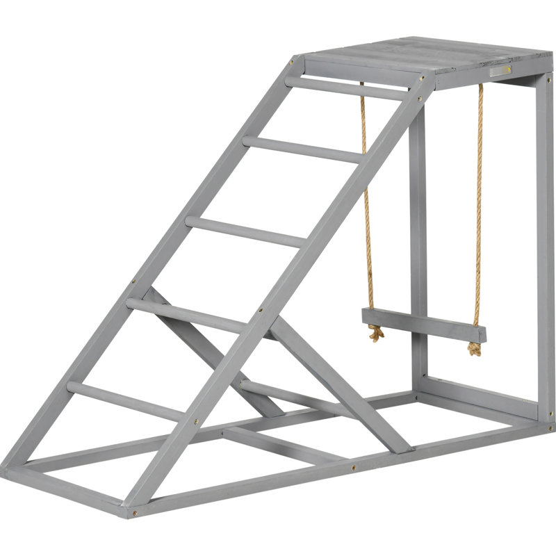 Centre de jeu Chicken Swing - améliore la coordination, trousse d'activité grise avec plateforme stable pour