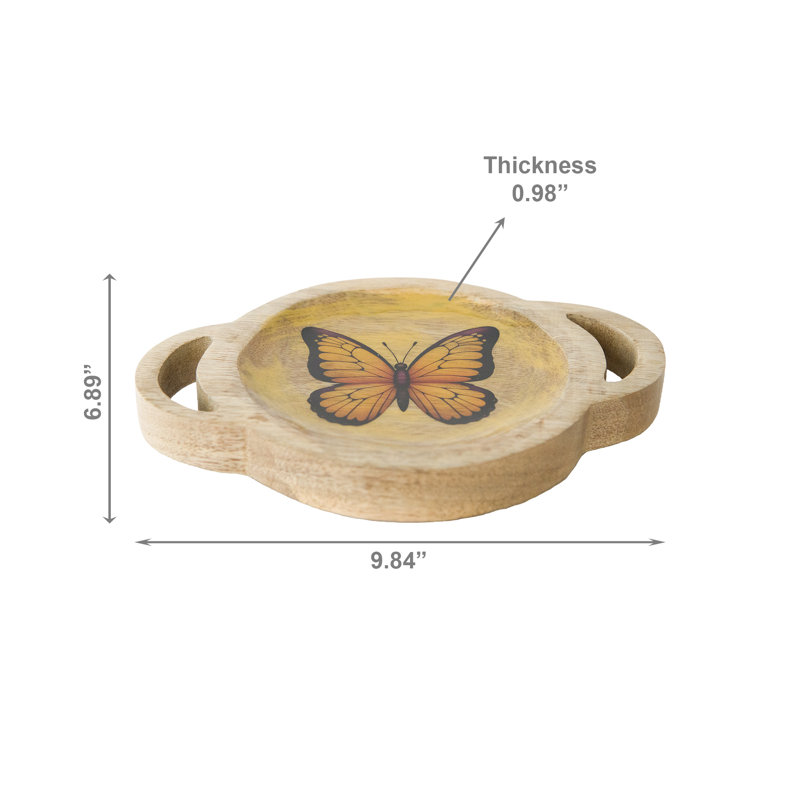 Plateau papillon en bois émaillé Haight
