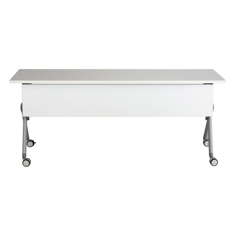 Rectangle Training Table with Modesty Panel, Silver, White, 29.5" H x 72" L x 24" W