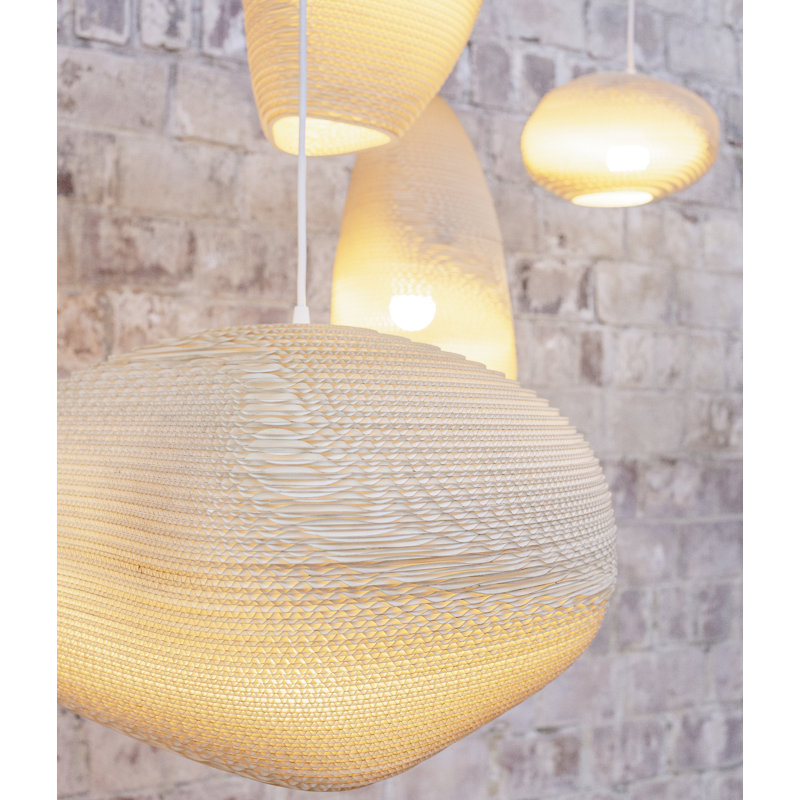 Scraplights Organic Pebbles Recycled Cardboard Pendant Light - Alki, Blonde