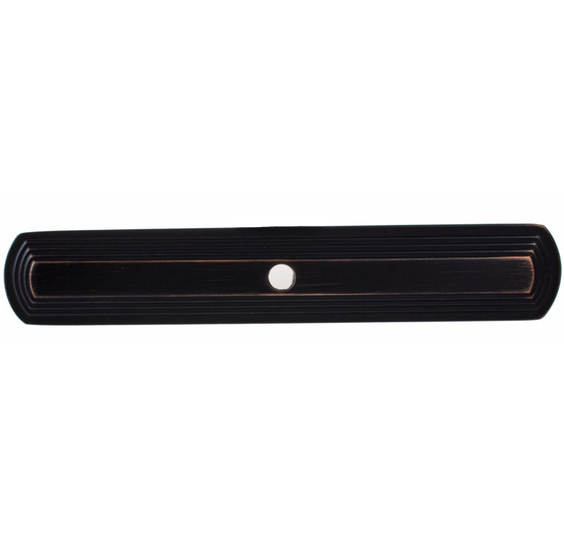 Narrow Rounded Rectangle Cabinet Knob Backplate, Oil Rubbed Bronze