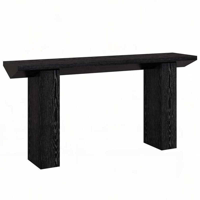 Console 62,99 "Long Farmhouse, Noir, H 31,5 po x l 62,99 po x P 11,8 po