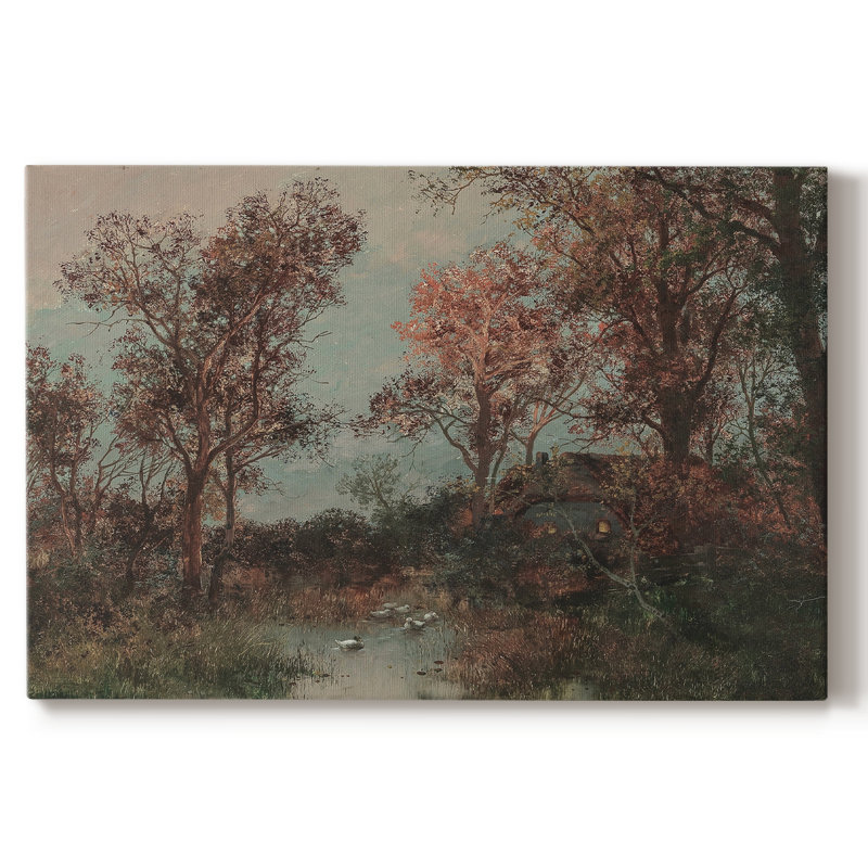 Paysage rétro -DXVII, H 19 po x l 28 po x P 1,5 po, Toile tendue