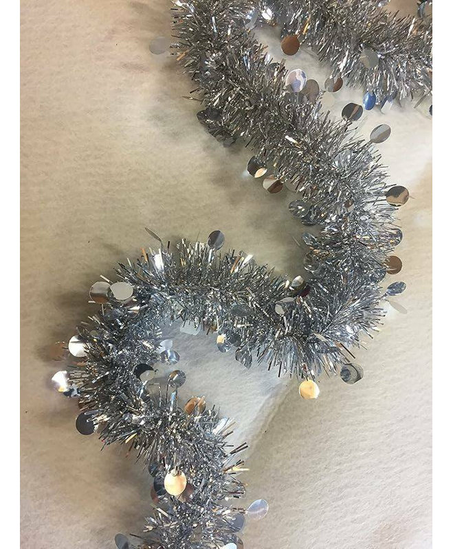 8cm Faux Garland, Silver