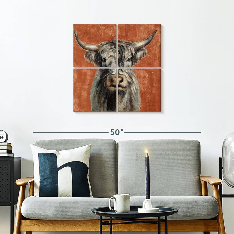 Brampt Highland Cow On Terracotta