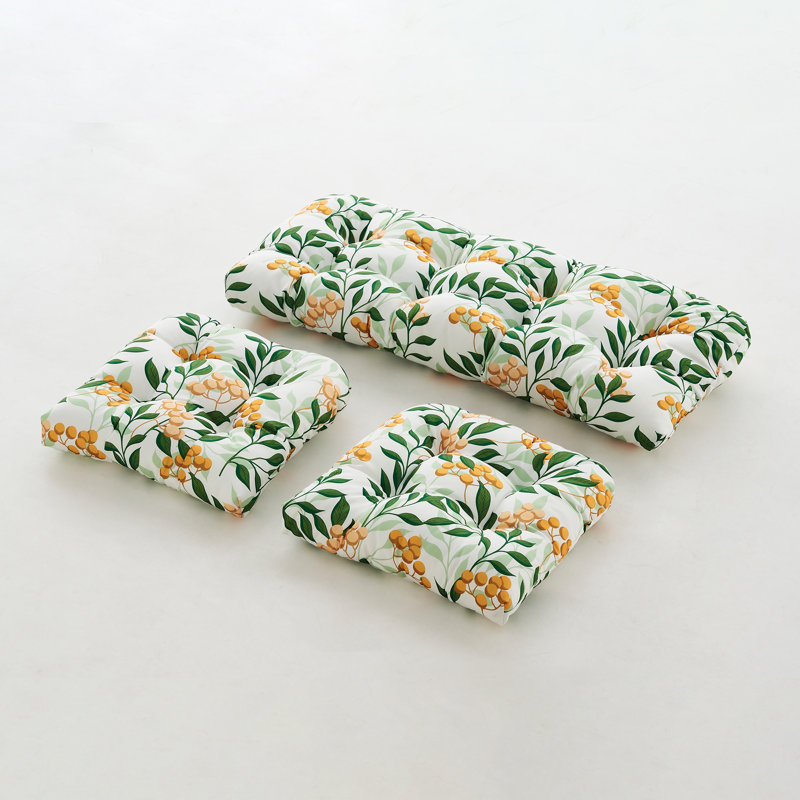 Ensemble de 3 coussins d'extérieur à causeuse, Blanc