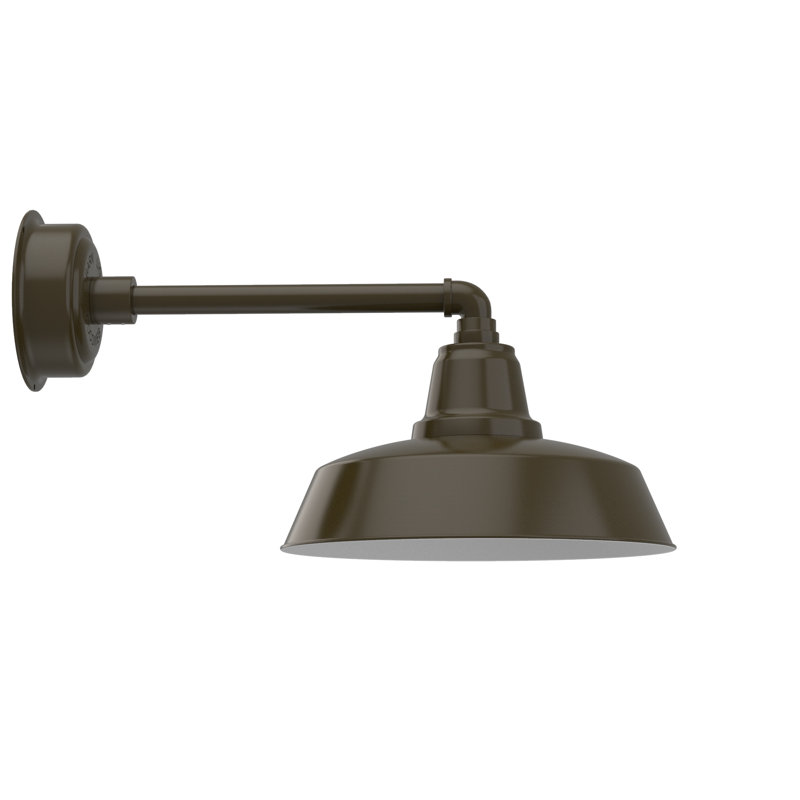 Luminaire de grange d'extérieur Vandervliet, H 10,12 po x l 14 po x P 23,5 po, Bronze acajou