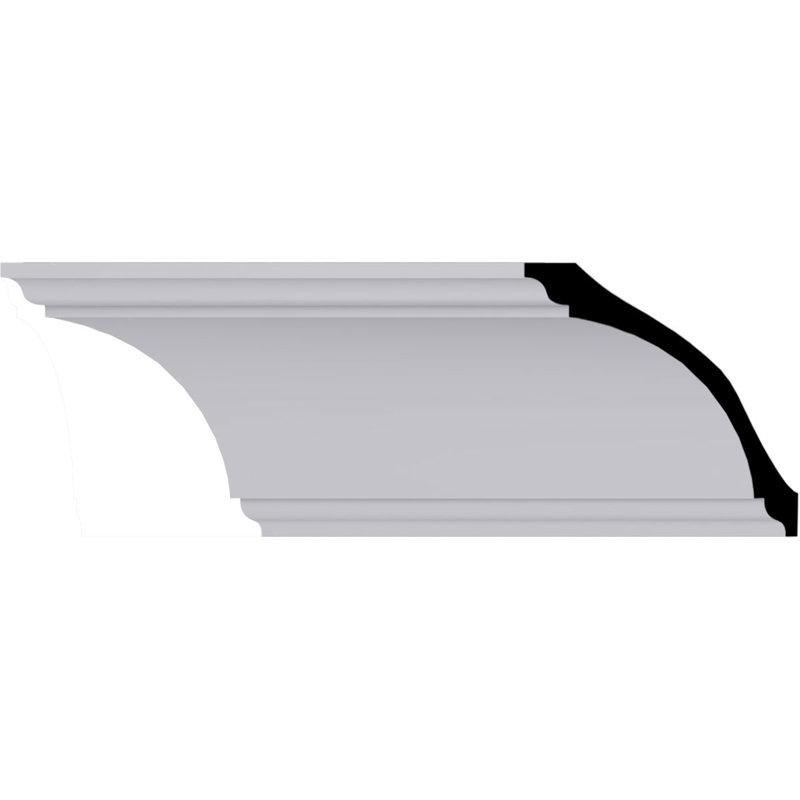 Primed White Polyurethane Geometric Crown Moulding Sample