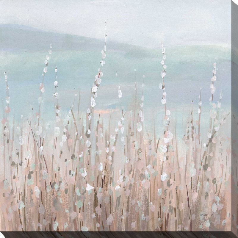 Coastal Morning Blooms - Peinture, L 18 po x H 18 po, Toile tendue