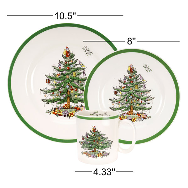 Spode Christmas Tree 12-Piece Dinnerware Set with Plates Mugs