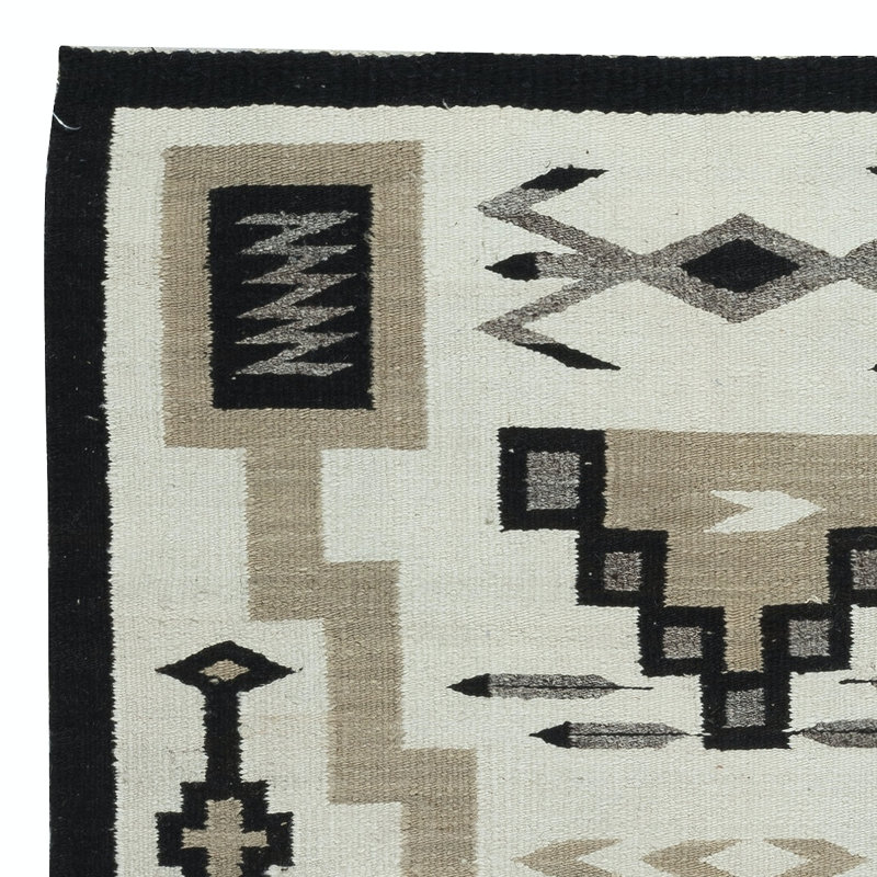 Navajo Storm Pattern Flat-weave Kilim Rug. 100% Wool