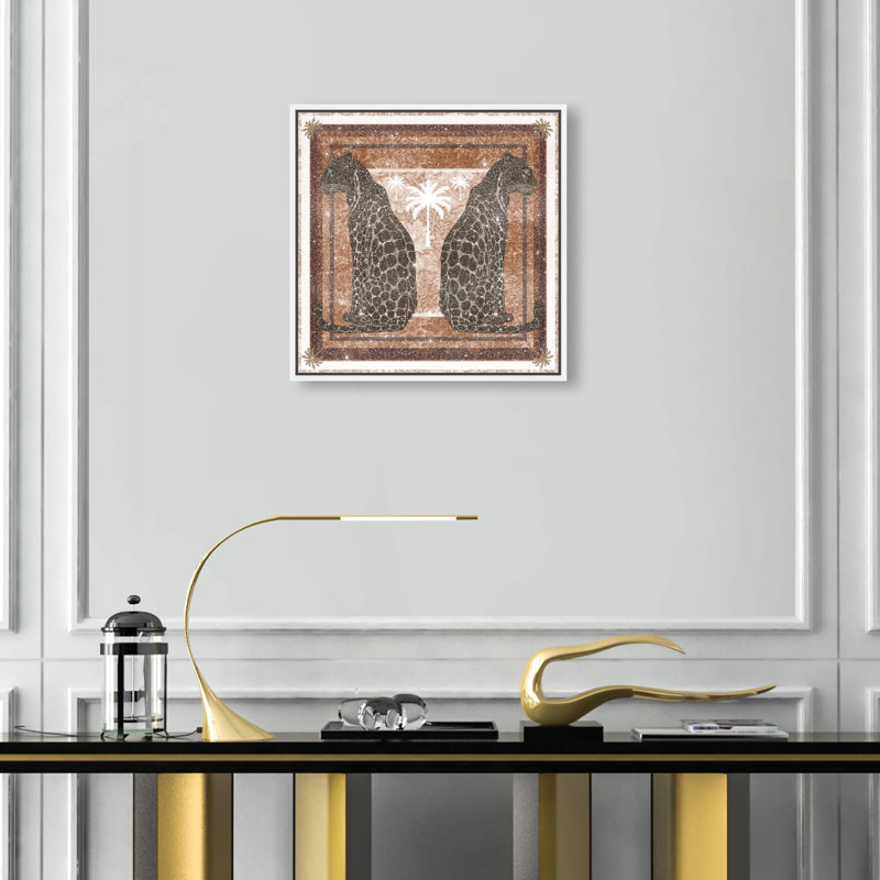 Casablanca Leopardo Print by Oliver Gal, 17"H x 17"W, White Frame