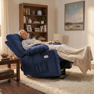Roder Power Recliner Lift Chair with Extended Footrest, Fabric Upholstered